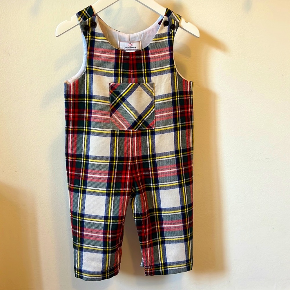 NWT Classic Prep Childrenswear Tucker Overall in Stewart Tartan Size 6-9 Months